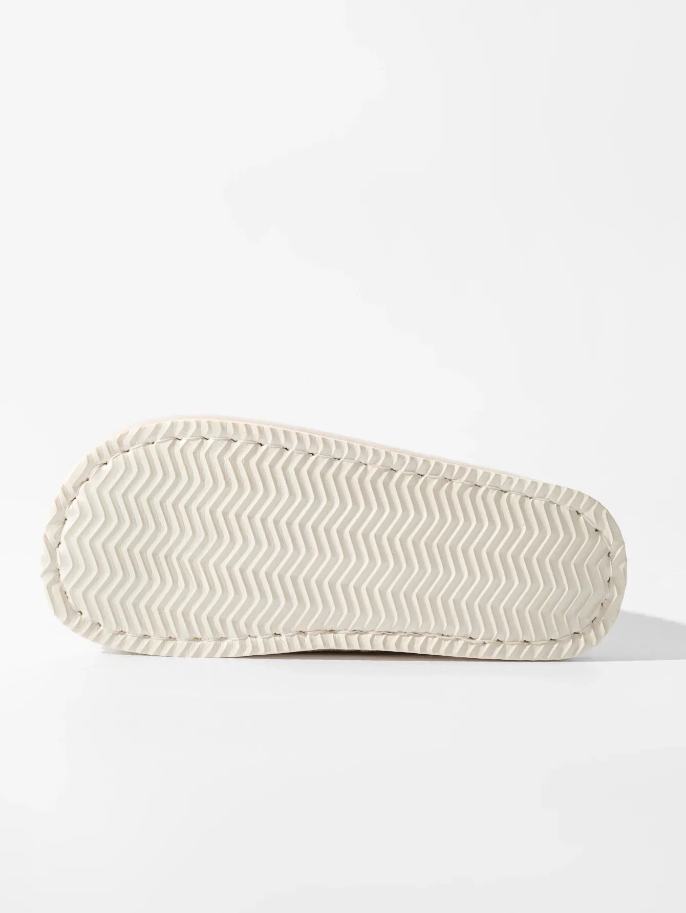Chaussons en Peluche Côtelée Beige à Nœud
