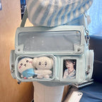 Sac Cartable Lavande à Fenêtre Transparente Kawaii
