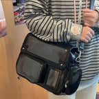 Sac Cartable Lavande à Fenêtre Transparente Kawaii